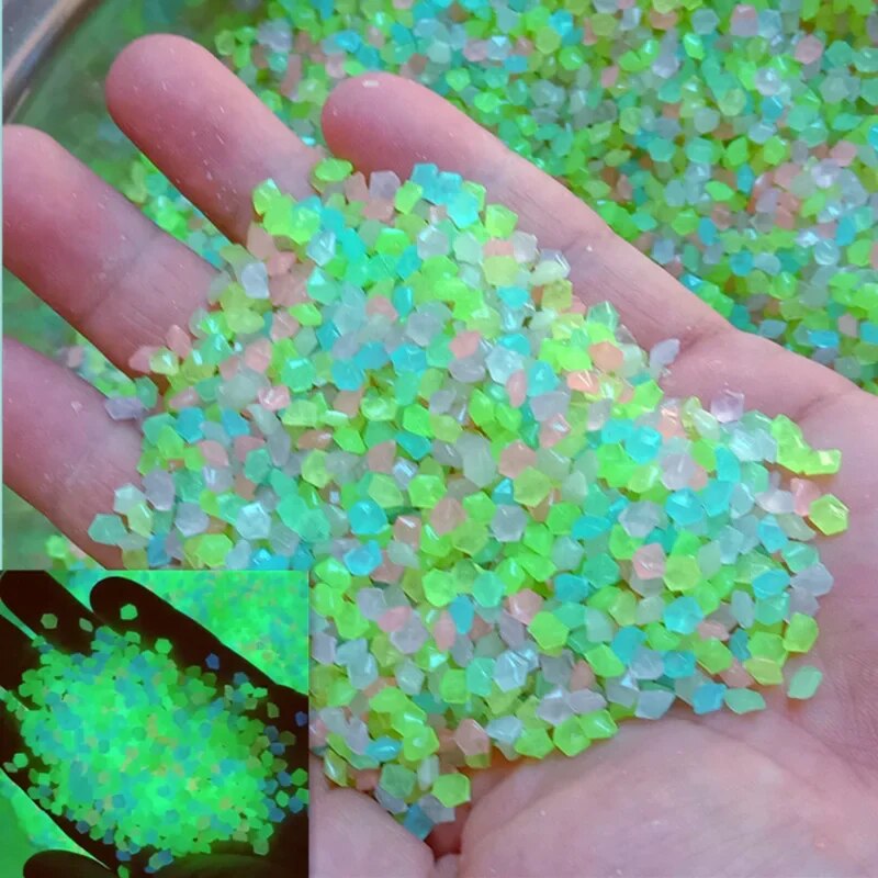 Marine Fish Tank - 1000pcs 3-5mm Luminous Sand Glow In