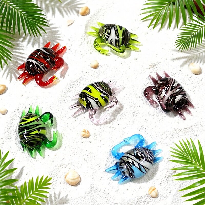 Marine Aquarium - Handmade Cute Mini Glass Crab Figurine