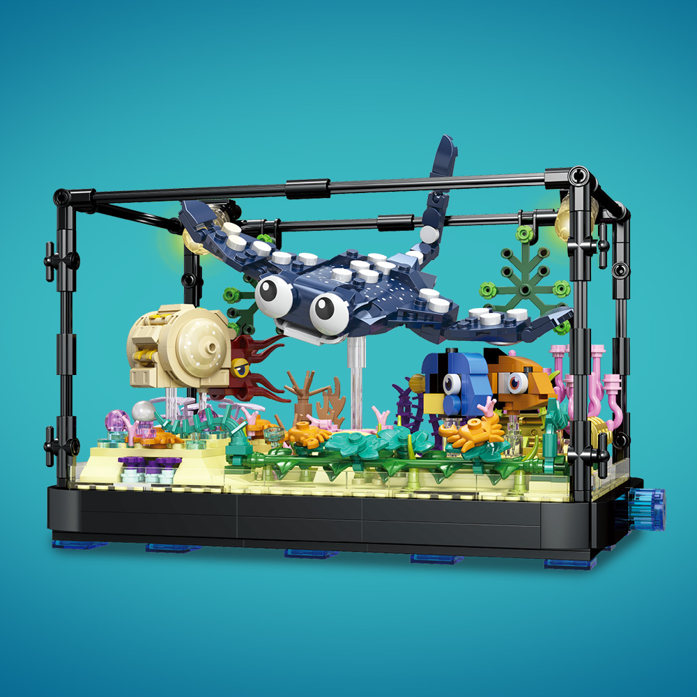 Fish Tank Block Set with Light - Marine Aquarium Cube 评论和价格