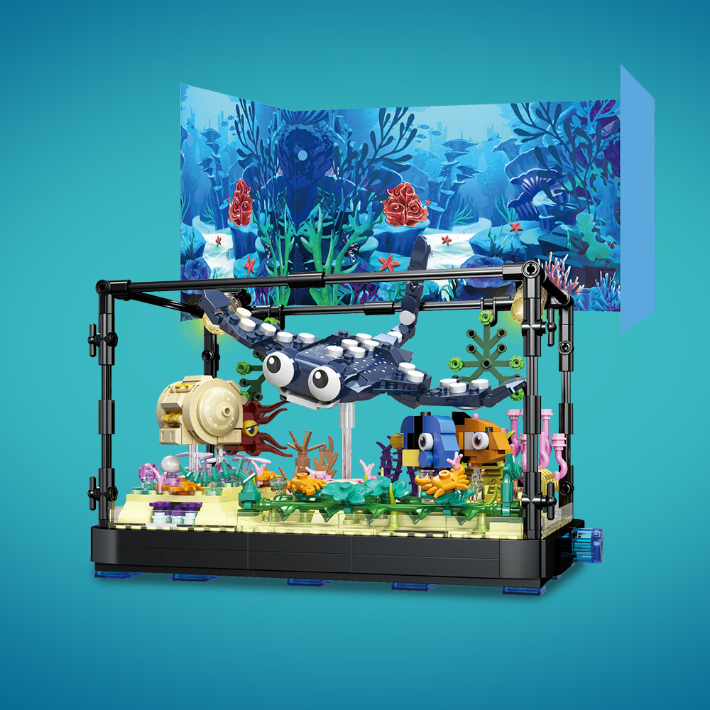 Fish Tank Block Set with Light - Marine Aquarium Cube 评论和价格